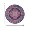 Homeroots 4 ft. Round Blue & Pink Medallion Area Rug 385253 - alternate 2